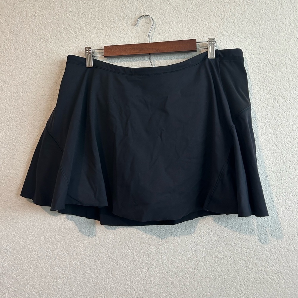 Athleta Skort Womens XL Match Point Solid Black Skirt Tennis Stretchy Pockets